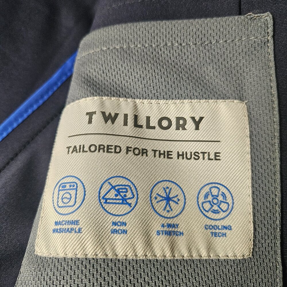 Twillory Blazer Men's 38R Navy Blue Sport Coat Jacket Performance Stretch Preppy - Picture 6 of 15